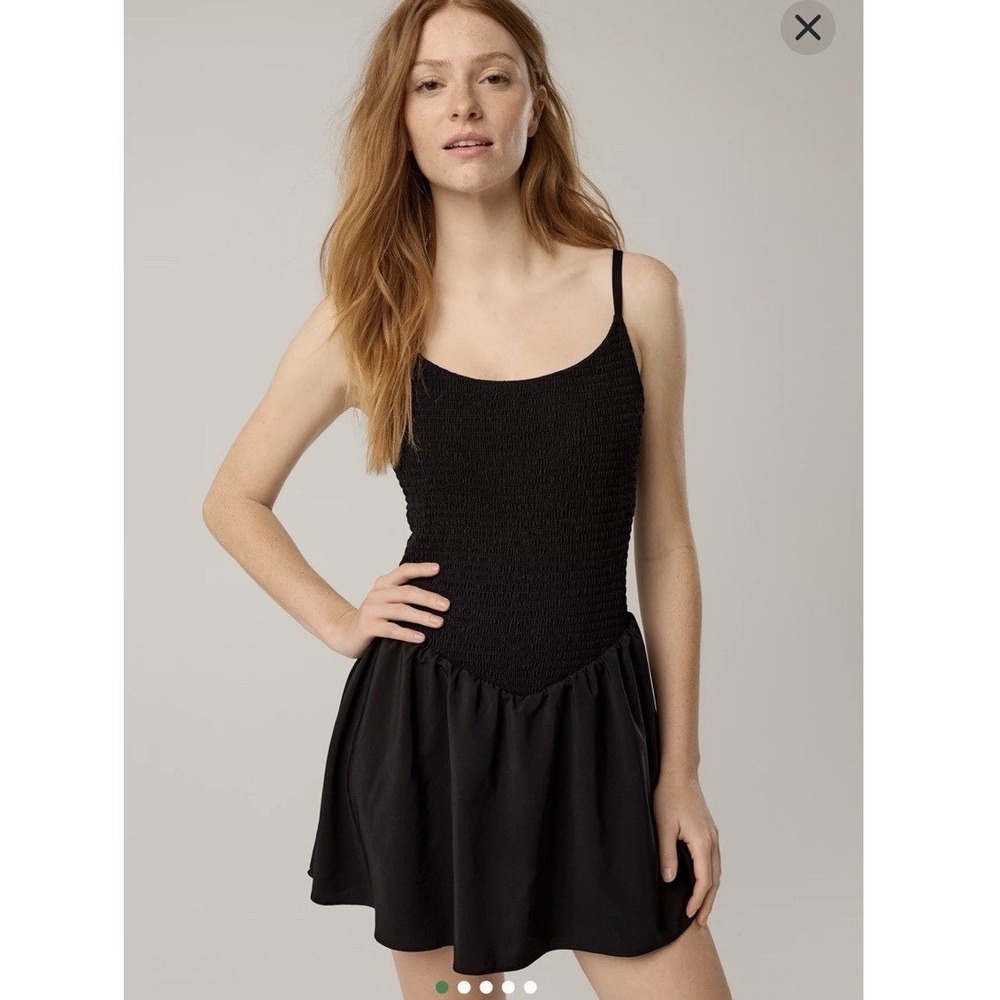 Offline By Aerie Real Me Smocked Athletic Flowy Dress Sz Small Shorts Balletcore